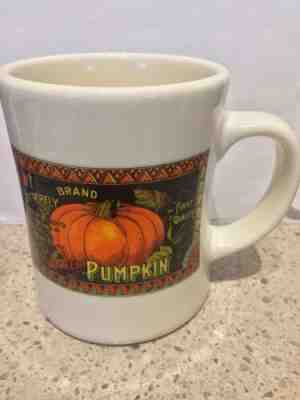 STARBUCKS Barista Vintage Country Pumpkin Label Mug Diner Style Fall 12oz. White - Sold on eBay Nov, 2nd 2019 for $19.99