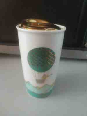 Starbucks 2014 Green Dot Hot Air Balloon Tumbler Travel Coffee Mug  - Sold on eBay Nov, 2nd 2019 for $21.00