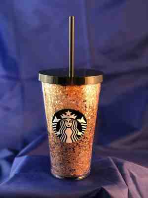 Starbucks Holiday 2018 Grande Gold Glitter Tumbler 16 Oz BN - Sold on eBay Nov, 2nd 2019 for $27.00
