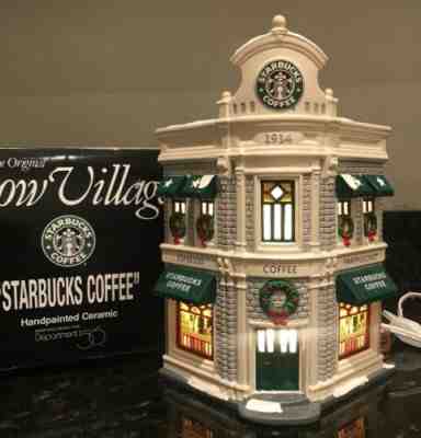 Dept 56 Christmas Snow Village STARBUCKS COFFEE SHOP With Original Box RETIRED - Sold on eBay Nov, 2nd 2019 for $89.99