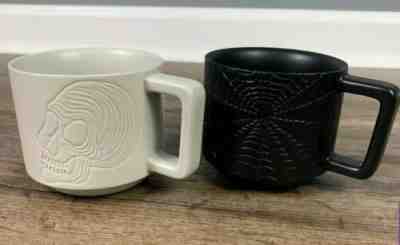 NEW 2019 STARBUCKS HALLOWEEN SKULL SPIDER WEB CERAMIC COFFEE MUG SET WHITE BLACK - Sold on eBay Nov, 2nd 2019 for $19.99