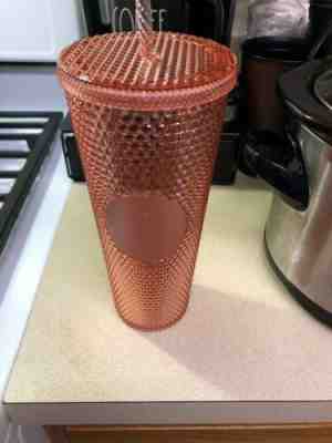Starbucks Iridescent Rose Gold Pink Studded Hologram Venti Cup Tumbler 2019 New - Sold on eBay Nov, 2nd 2019 for $40.00