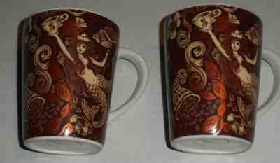 2-Set Copper Starbucks Mermaid Siren 35th Anniversary 2007 Brown Tea Coffee Mug - Sold on eBay Nov, 1st 2019 for $20.95