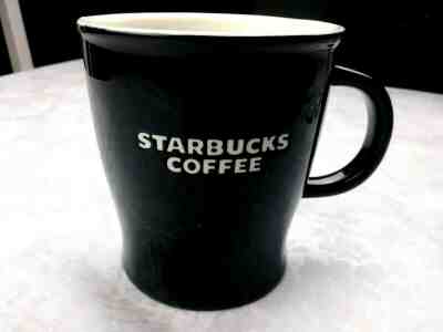 STARBUCKS COFFEE MUG Black/White Lettering New Bone China 16 oz. 2008 euc - Sold on eBay Nov, 1st 2019 for $22.77