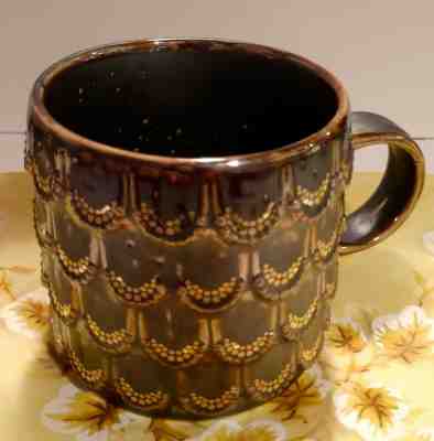 Anniversary 2015 Starbucks 10 oz Mug Mermaid 3D Gold Scales Metallic Brown Cup - Sold on eBay Nov, 1st 2019 for $18.43