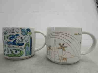 Pair 14oz Starbucks Mug Hawaii Maui YOU ARE HERE BEEN THERE SERIES - Sold on eBay Nov, 1st 2019 for $31.00