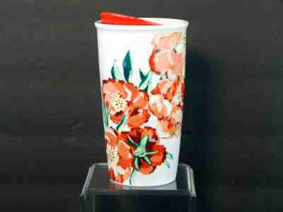 New Starbucks Floral Ceramic Mug Cup Tumbler with Lid 10 Oz 11051480 Ships Free - Sold on eBay Nov, 1st 2019 for $19.99