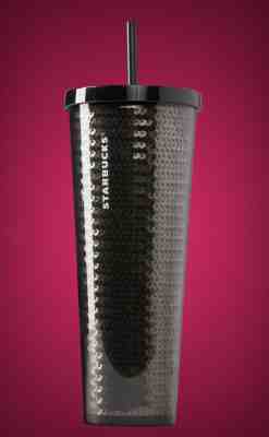 Starbucks Black Sequins Cold Cup Tumbler Straw Size Venti 24 oz Holiday 2018 - Sold on eBay Nov, 1st 2019 for $24.80