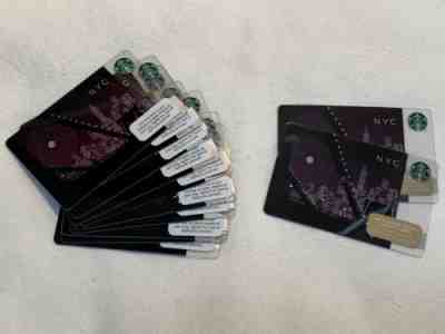 Starbucks 2010 & 2014 NYC New York City Skyline Brooklyn Bridge 12 Gift Cards - Sold on eBay Nov, 1st 2019 for $59.00