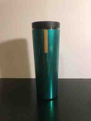 Starbucks 2013 Aqua Green Non Slip Grip Sparkle Glitter Travel Tumbler 16oz New - Sold on eBay Nov, 1st 2019 for $20.00