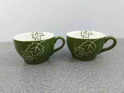 2 Starbucks 2007 Fall Autumn Leaves Green Coffee Tea Hot Cocoa Cups Mugs 10oz  - Sold on eBay Nov, 1st 2019 for $19.99