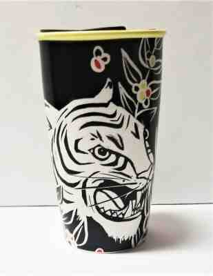 Starbucks White Tiger Ceramic Coffee Travel Mug Tumbler Double Wall NWT 12 oz - Sold on eBay Nov, 1st 2019 for $21.99
