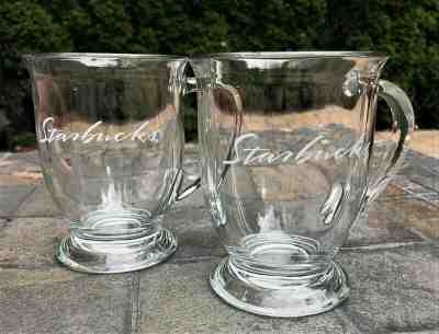 2 NEW STARBUCKS by Anchor Hocking USA 16-Oz Clear Glass Coffee/Tea Mugs Cups - Sold on eBay Nov, 1st 2019 for $42.99