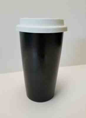 2015 Starbucks Coffee Ceramic Mermaid Logo Travel Tumbler Mug Cup Lid 12oz black - Sold on eBay Nov, 1st 2019 for $16.50