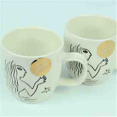 NEW SET OF 2 STARBUCKS MUG 2013 ETCHED SIREN MERMAID 12 oz FAUX GOLD ACCENTS - Sold on eBay Nov, 1st 2019 for $28.95