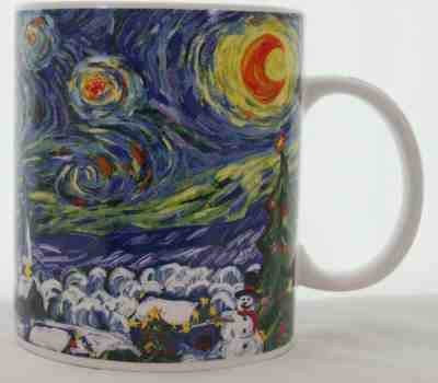 Starbucks Barista Van Gogh Starry Night Ltd Ed Winter 2001 Christmas Coffee Mug - Sold on eBay Oct, 31st 2019 for $29.99