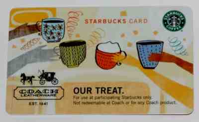 SCARCE HTF - Starbucks 2010  Old Logo COACH Card  RARE co Branded Distribution - Sold on eBay Oct, 31st 2019 for $265.00