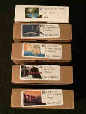 125 Starbucks Card (7 Boxes)SAN Diego Chicago LA Hawaii Sf !LOT!Brand New! - Sold on eBay Oct, 31st 2019 for $41.99