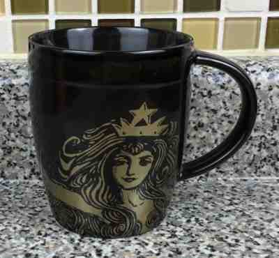 Starbucks Coffee 2012 ANNIVERSARY Mermaid 12 oz Mug New Bone China Black Gold  - Sold on eBay Oct, 31st 2019 for $19.99