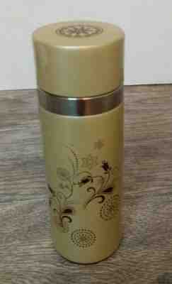 2009  Starbucks Coffee Stainless & Clay Gold Travel Thermos Tumbler Mug 10oz A19 - Sold on eBay Oct, 31st 2019 for $18.99