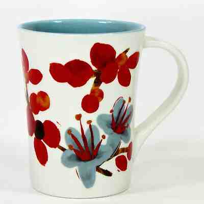 Starbucks Coffee CHERRY BLOSSOM 12oz Mug Cup 2008 Blue Flower Red Berry - Sold on eBay Oct, 31st 2019 for $19.95