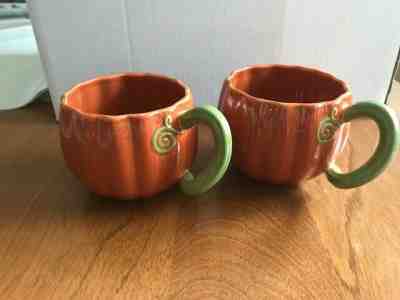 Starbucks Pumpkin Autumn Harvest Mug With Green Twisted Vine Handle 2007 - Sold on eBay Oct, 31st 2019 for $22.99