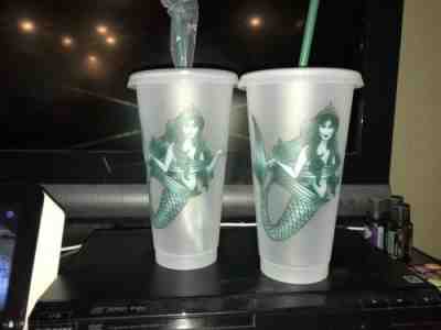 2 Rare Starbucks Siren Reusable Venti Tumblers  - Sold on eBay Oct, 31st 2019 for $15.00