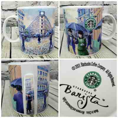 Starbucks Barista Series A Rainy Day in the City Victorian Coffee Cup Mug 2001 - Sold on eBay Oct, 31st 2019 for $18.79