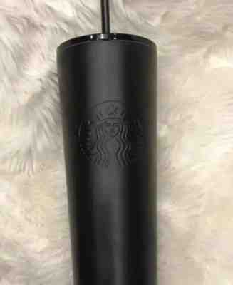 STARBUCKS TUMBLER COLD CUP BLACK MATTE STAINLESS STEEL METAL 24 fl NEW RARE - Sold on eBay Oct, 31st 2019 for $45.00