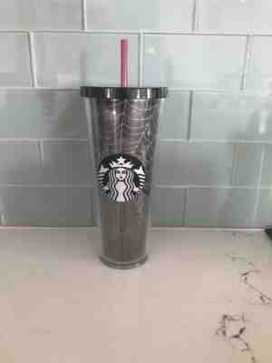 Starbucks Fall Halloween 2019 Silver Glitter Spider Web Tumbler Limited Edition - Sold on eBay Oct, 31st 2019 for $25.00
