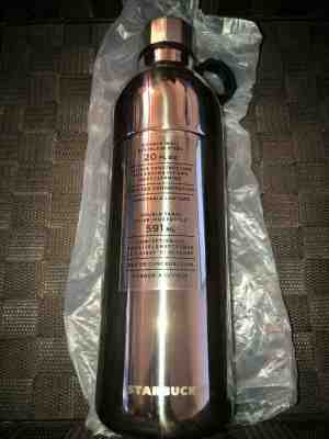 NEW Starbucks Water Bottle Silver Double Wall Stainless Steel 20 Oz - Sold on eBay Oct, 31st 2019 for $19.99