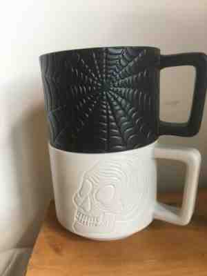 Starbucks Halloween 2019 Skull & Spiderweb Set of 2 Coffee Mugs - Sold on eBay Oct, 31st 2019 for $39.00