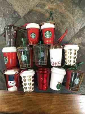 13 starbucks christmas tree ornaments - Sold on eBay Oct, 31st 2019 for $22.00