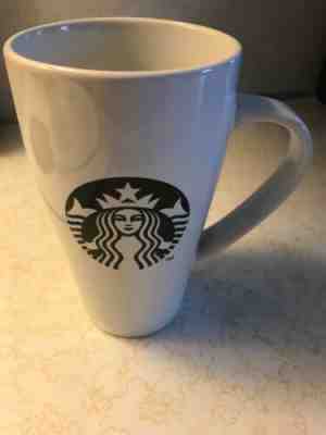 Starbucks 2014 Siren Mermaid Tall 18 oz Coffee Mug Cup White Black Logo - Sold on eBay Oct, 31st 2019 for $16.73