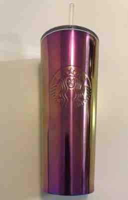 NEW STARBUCKS COLD CUP IRIDESCENT PINK PURPLE STAINLESS STEEL TUMBLER 24 fl - Sold on eBay Oct, 31st 2019 for $34.95