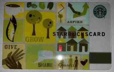 Starbucks Aspire Give Grow Connect 2006 Card Old Logo - Sold on eBay Oct, 30th 2019 for $55.99