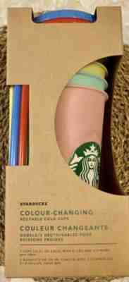 Starbucks Reusable COLOR CHANGING Cold Cup Collection Pack Of 5 - Sold on eBay Oct, 30th 2019 for $57.00