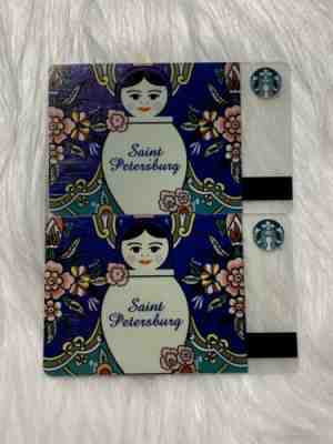 RARE HTF Starbucks Cards Saint Petersburg Russia 2012 Nesting Doll Lot of 2 - Sold on eBay Oct, 30th 2019 for $203.50