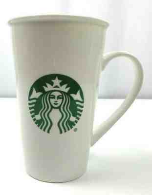 STARBUCKS 2015 Tall Coffee Cup Mug 18 oz Mermaid Logo Large Ceramic White EUC - Sold on eBay Oct, 30th 2019 for $21.99