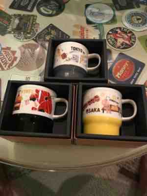 Starbucks Japan Geography Series Mug Lot Kyoto Tokyo Osaka - Sold on eBay Oct, 30th 2019 for $60.00