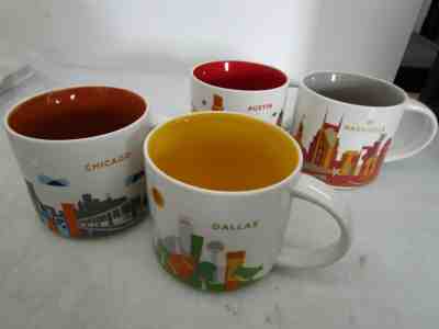 Lot of 4 Collectible You Are Here Starbucks Mugs Chicago Nashville Dallas Austin - Sold on eBay Oct, 30th 2019 for $42.95