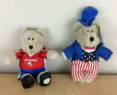 Lot of 2 Starbucks Bearista Bears: 2002 Uncle Sam and 2006 Thrive Soccer - Sold on eBay Oct, 30th 2019 for $25.00