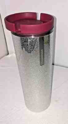 STARBUCKS 2013 Glistening Shiny SILVER Acrylic Beaded Tumbler 16oz NWOT - Sold on eBay Oct, 30th 2019 for $19.99
