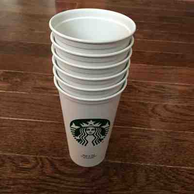 STARBUCKS Lot of 10 Reusable Recyclable Grande 16 OZ Plastic Coffee Tea Cup Mug  - Sold on eBay Oct, 30th 2019 for $30.00