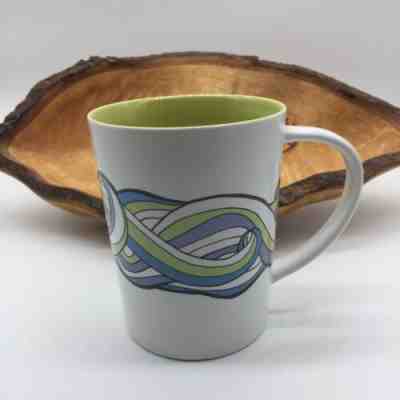 Starbucks 2010 Bone China Chartreuse Purple Blue Geometric 16 Oz. Coffee Mug NWT - Sold on eBay Oct, 30th 2019 for $17.75
