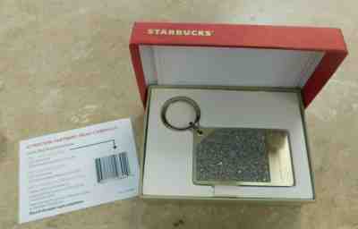 Starbucks 2015 Ltd Ed Swarovski Crystal Gold Metal Keychain Gift Card $0 Bal NIB - Sold on eBay Oct, 30th 2019 for $317.00