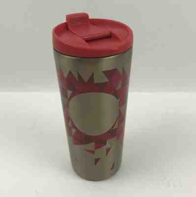 STARBUCKS Travel Mug, Stainless Steel Tartan Red and Gold 16oz TUMBLER 2014  - Sold on eBay Oct, 30th 2019 for $20.99