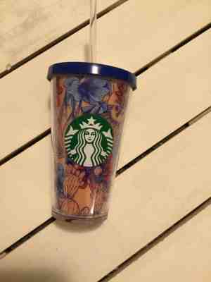 NEW 2019 STARBUCKS COLD CUP DESSERT FLORAL CACTUS BLUE PINK WHITE TUMBLER 16 fl - Sold on eBay Oct, 30th 2019 for $15.99
