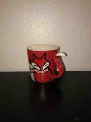 Starbucks Red Fox Mug 2016 Coffee Cup Red Scarf Tail Handle 12 oz - Sold on eBay Oct, 30th 2019 for $23.10