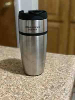 2006 Starbucks Coffee Plastic Tumbler Travel Mug Flip Top Metal 16 Oz - Sold on eBay Oct, 30th 2019 for $20.00